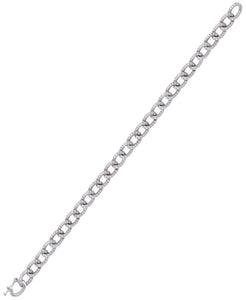 Rhona Sutton Plated Sterling Silver Crystal Curb Link Chain Bracelet - Rhona Sutton Jewellery