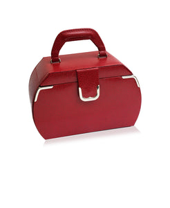 Red Medium Rounded Jewelry Case - Rhona Sutton Jewellery