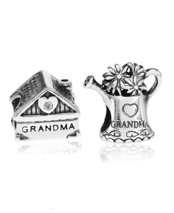 2-Pc. Set Grandma's Home & Watering Can Bead Charms in Sterling Silver - Rhona Sutton Jewellery