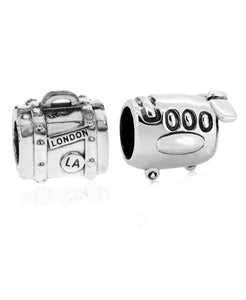 2-Pc. Set Jetsetter Bead Charms in Sterling Silver - Rhona Sutton Jewellery